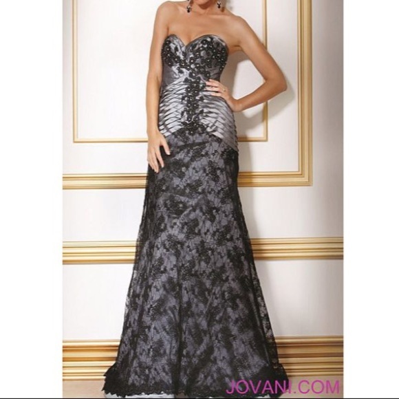 Jovani Evening Dress 17290 Black/Grey - Picture 1 of 3